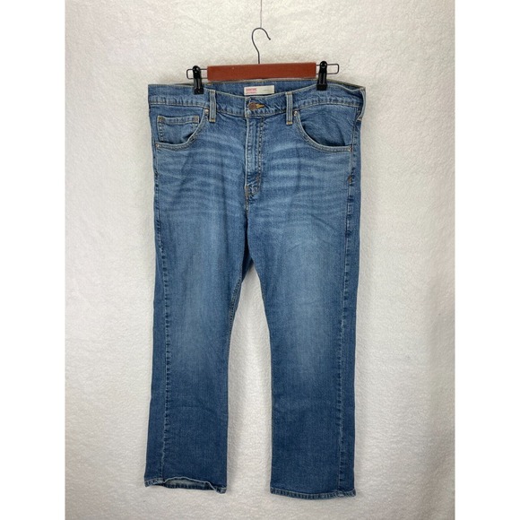 Signature Levi Strauss & Co Jeans Mens Blue Light Wash Bootcut Denim Pants 36x30 - Picture 2 of 10